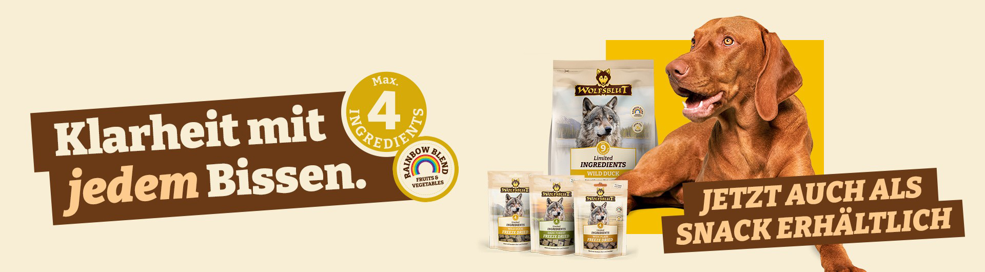 Hund mit Limited Ingredients Hundefutter von Wolfsblut